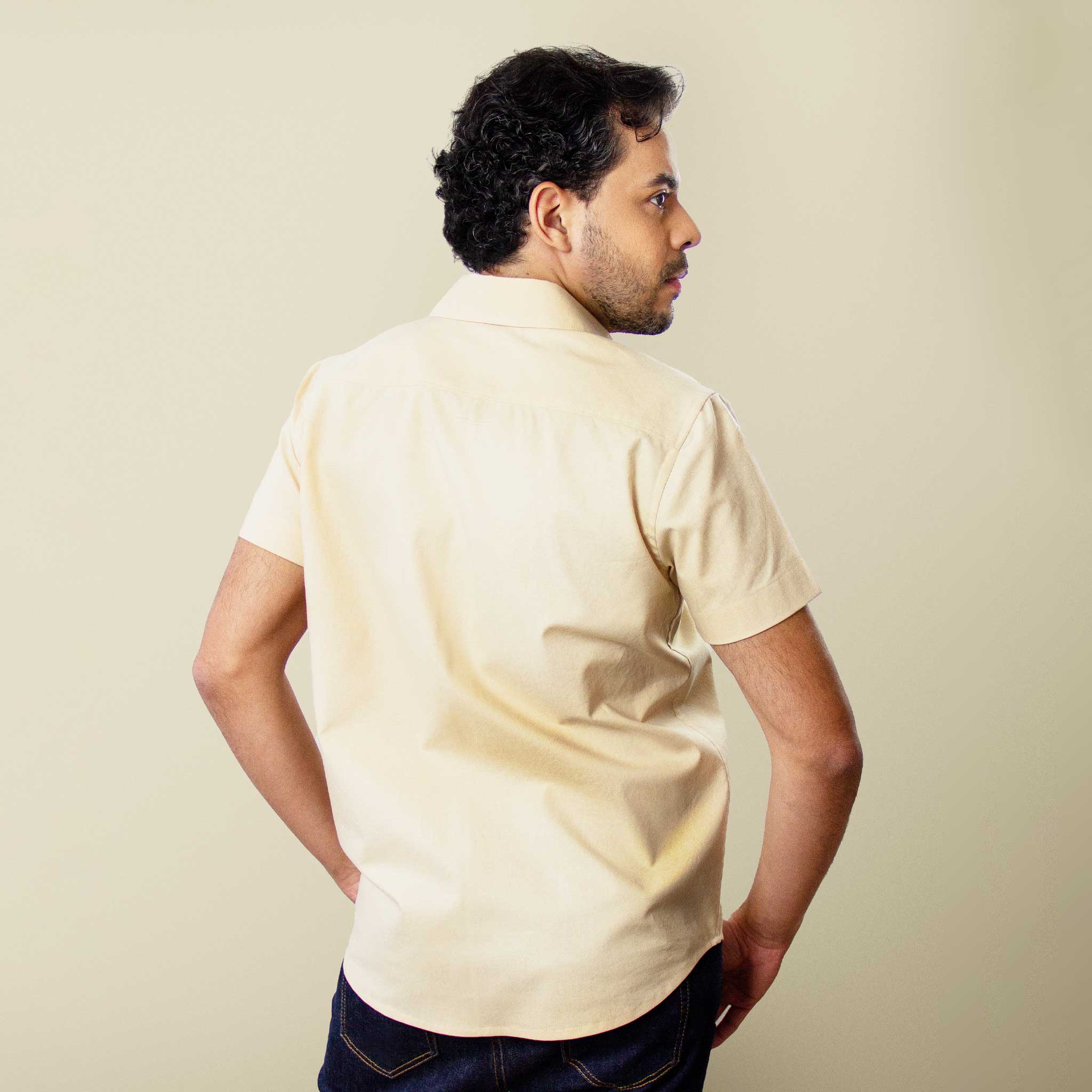 RECANTO Areia | Men's Beige Button Up Shirt