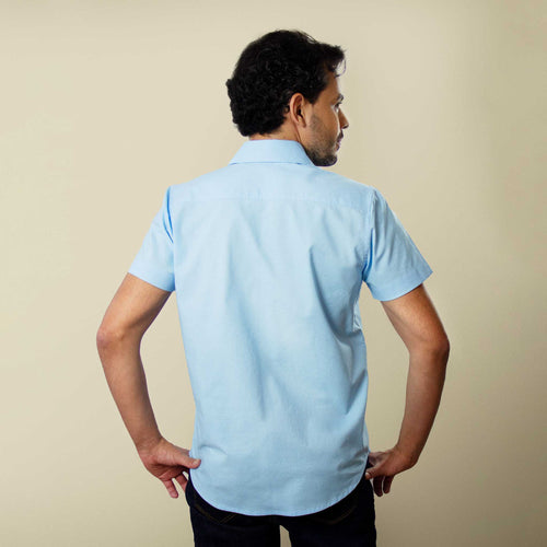 RECANTO Ceu | Men's Light Blue Button Up Shirt