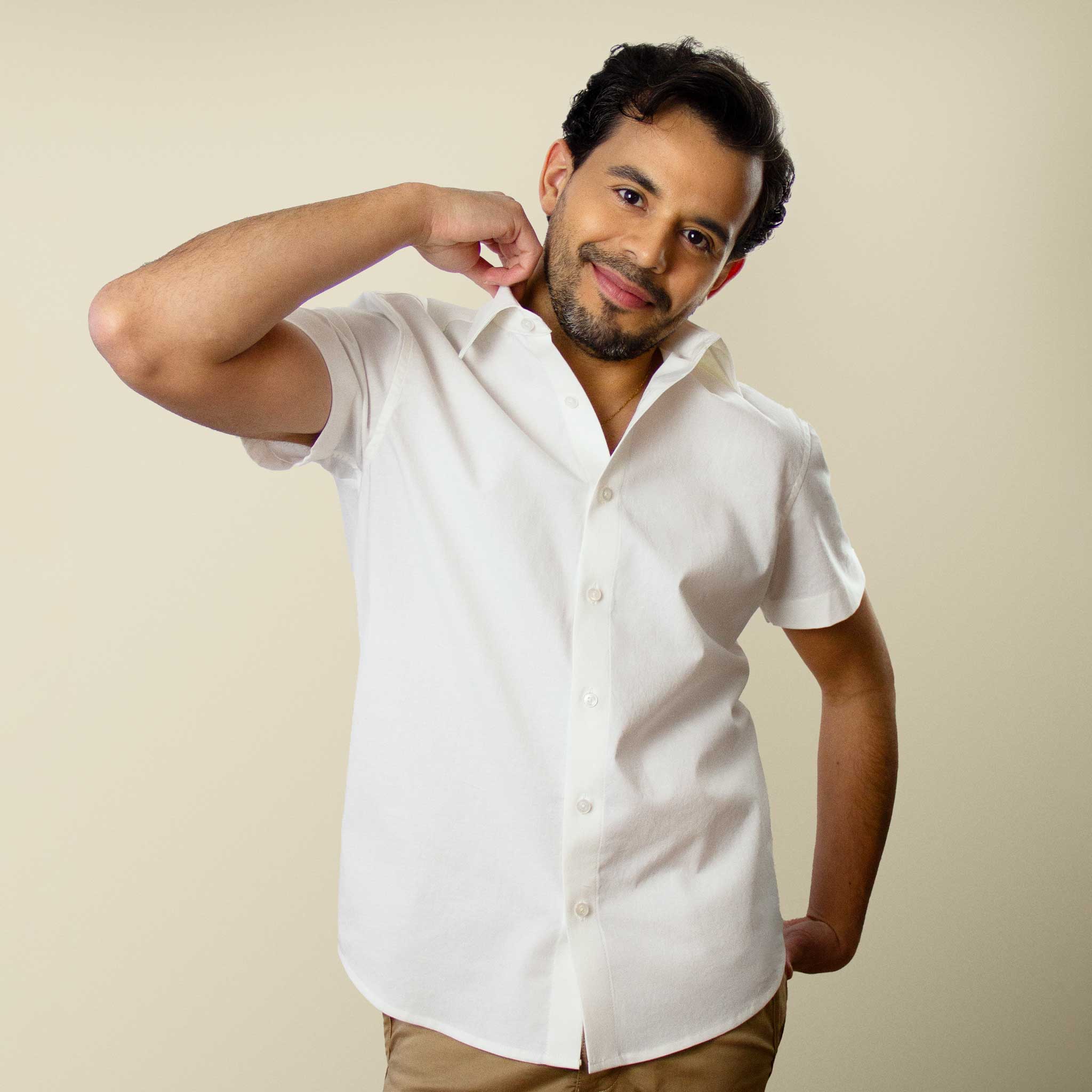 RECANTO Nuvem | Men's Off-white Button Up Shirt