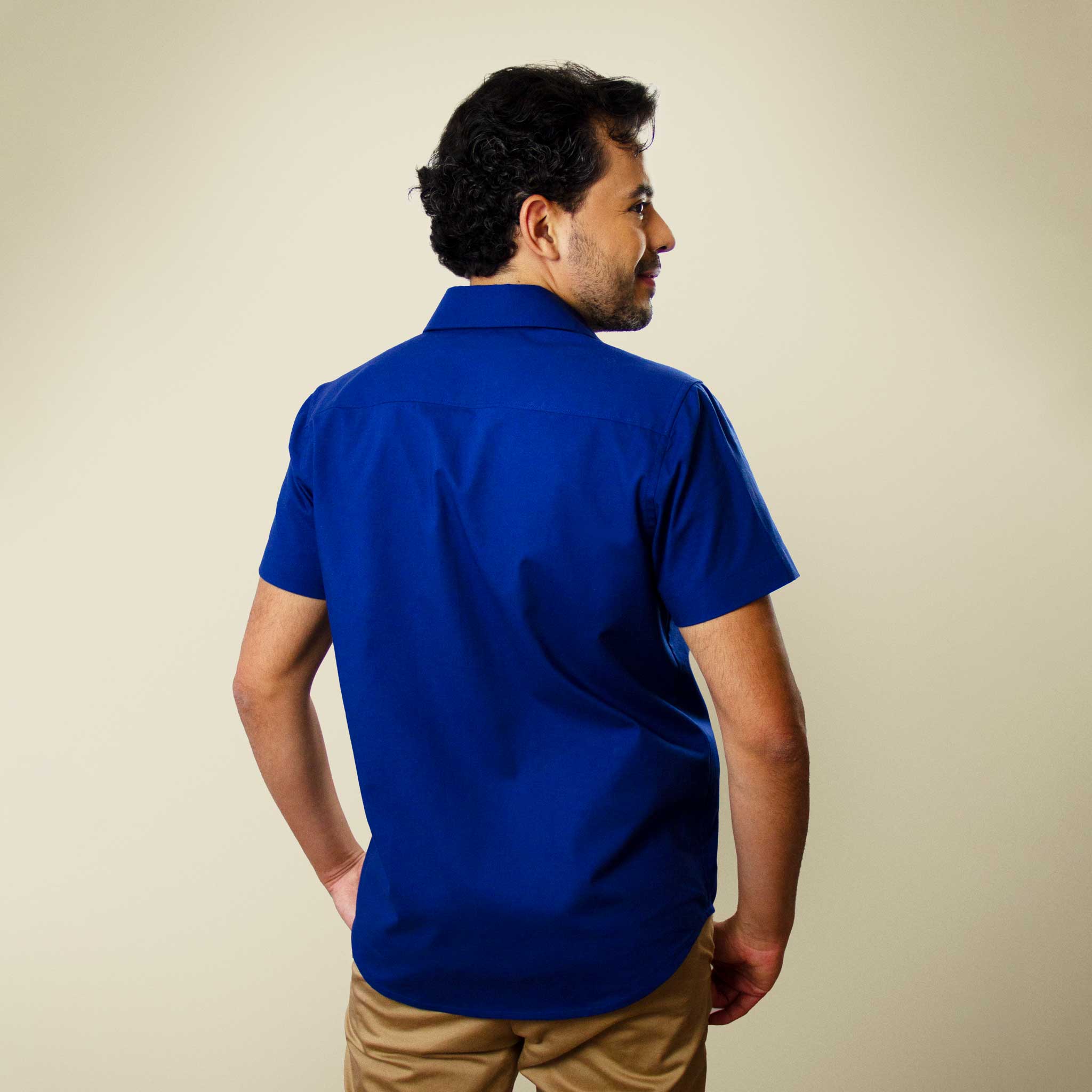 RECANTO Oceano | Men's Dark Blue Button Up Shirt